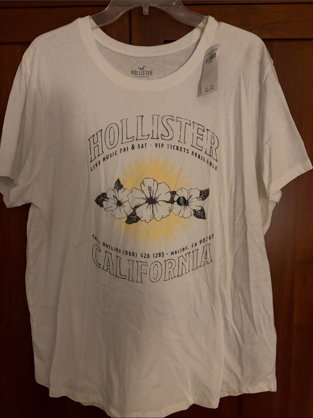 Hollister White Short-Sleeve California Floral Graphic Tee